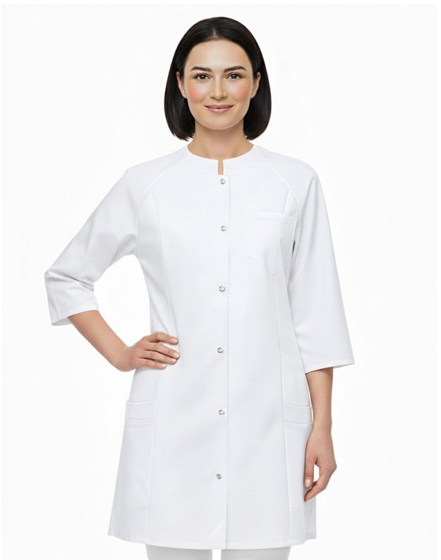 MSV_Susagstomas švarkelis tampraus audinio. Baltas. PUSILGIS