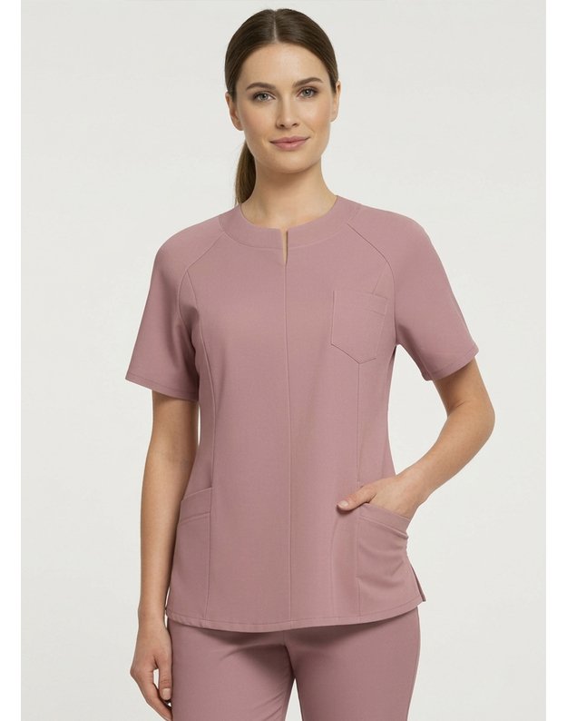 Medicininės pižamos komplektas su elastanu. Klasika. Pelenų rožės rausva