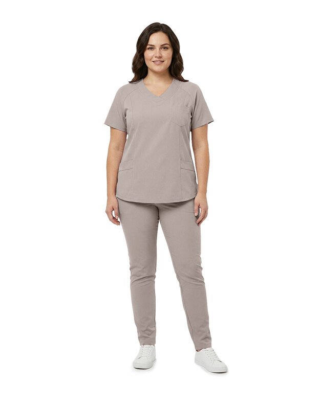 Medicininės pižamos komplektas su elastanu. Klasika 2. Balinta kava (Latte)