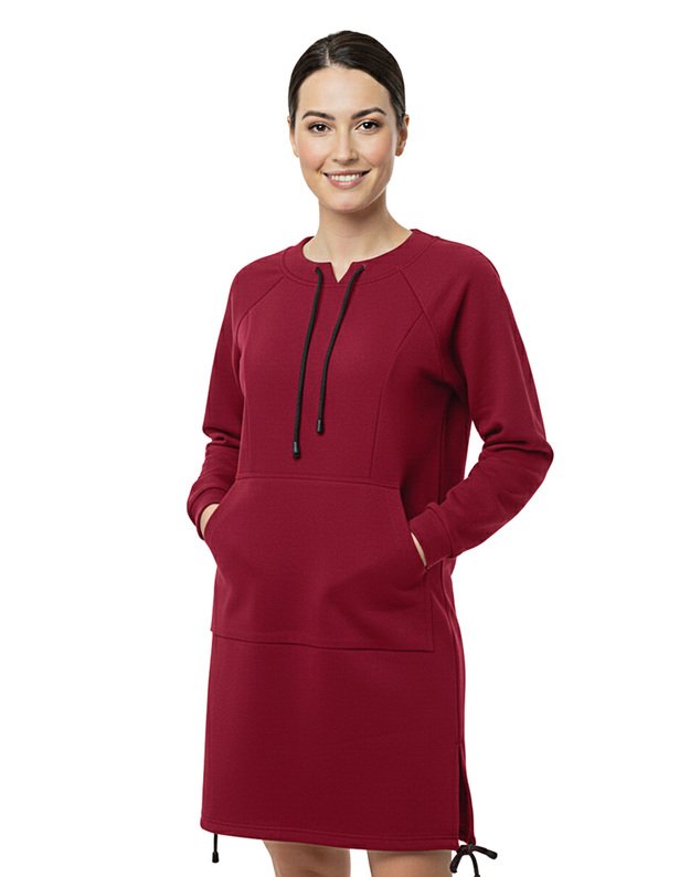 Bordo spalvos džemperis-suknelė