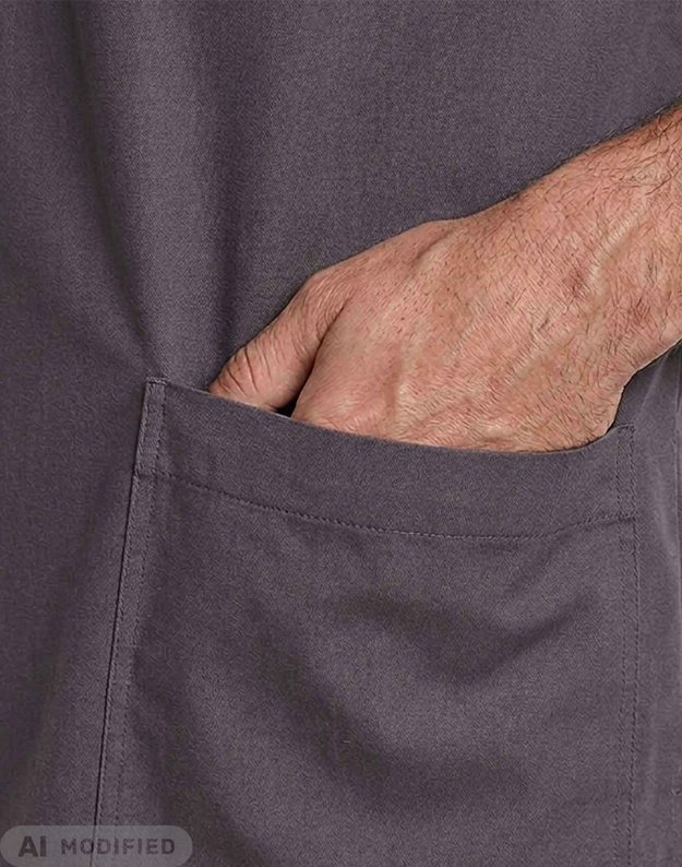 Vyriška medicininė pižama su elastanu. Stati apykaklė. Šlapio smėlio