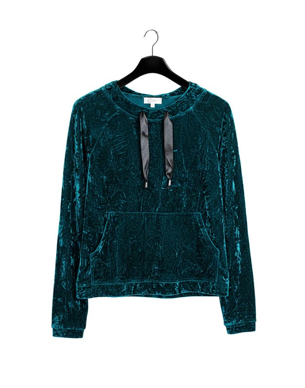 Smaragdo spalvos veliūrinis laisvalaikio komplektas 