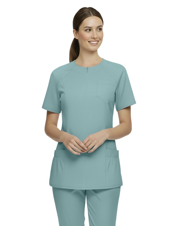 MKOM_Komplektas. Tamprus audinys. Apvalus kaklas, paslėptas  užtrauktukas. Mėtinis