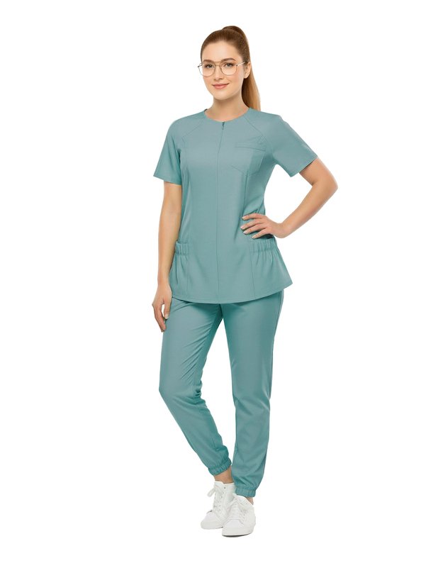 MKOM_Komplektas. Tamprus audinys. Apvalus kaklas, paslėptas  užtrauktukas. Mėtinis 2