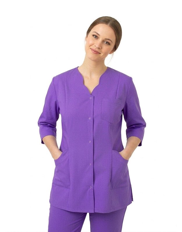 Medicininis švarkelis-chalatas. Banga. Alyvinis