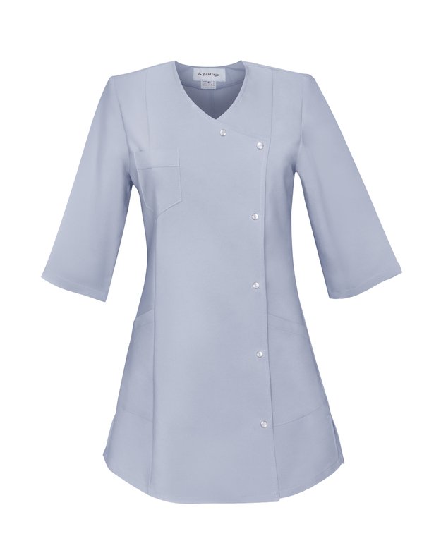 MSV_Tamprus per šoną susagstomas švarkelis su perliukais. Šviesiai pilkas 1