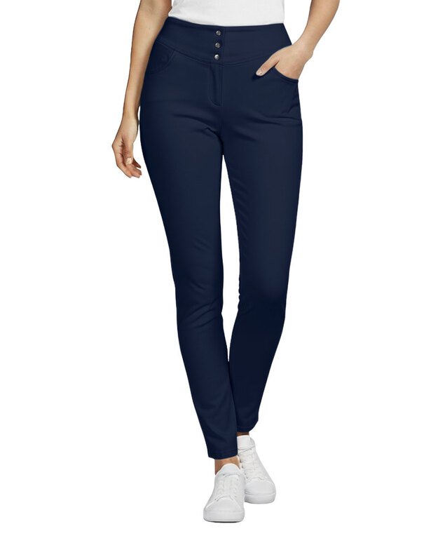 MK_Kelnės tampraus audinio. Perliukai. Tamsiai mėlynos