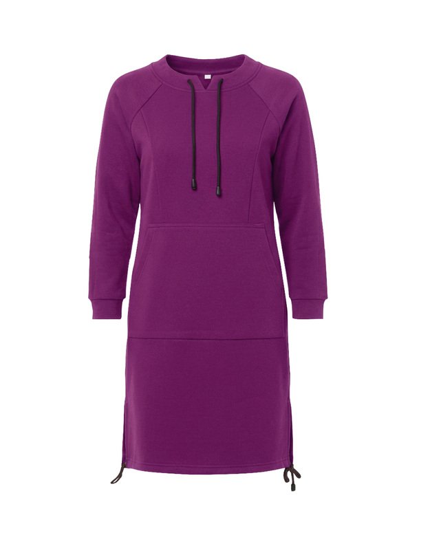 Slyvinės spalvos džemperis-suknelė