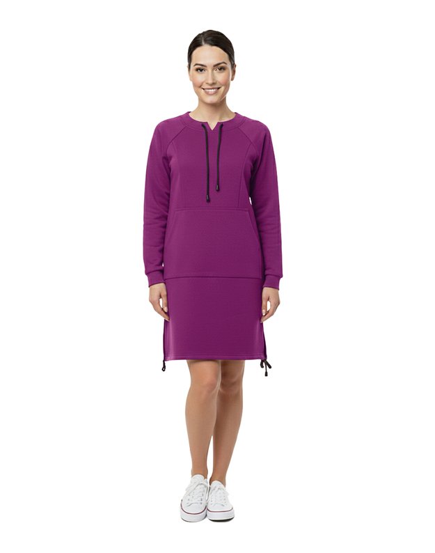 Slyvinės spalvos džemperis-suknelė