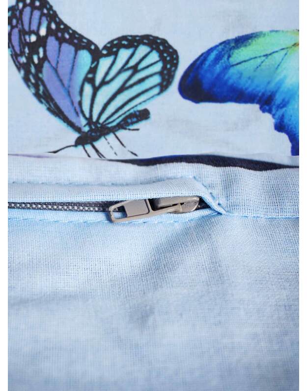 Viengulis medvilninis patalynės komplektas. Drugeliai