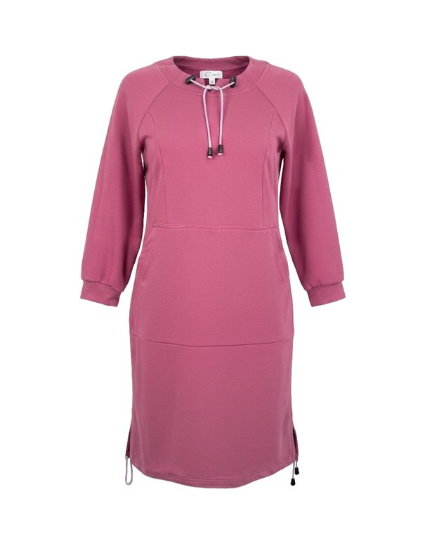 Pelenų rožės spalvos džemperis-suknelė