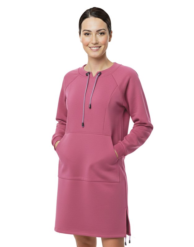 Pelenų rožės spalvos džemperis-suknelė