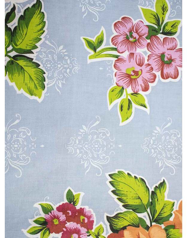 Viengulis medvilninis patalynės komplektas. Retro gėlės