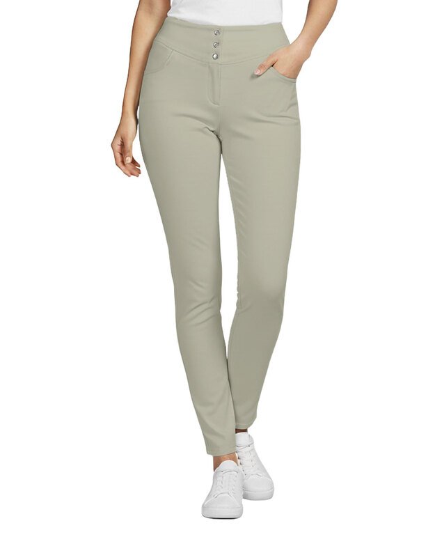 MK_Kelnės tampraus audinio. Perliukai. Blanki žalsva