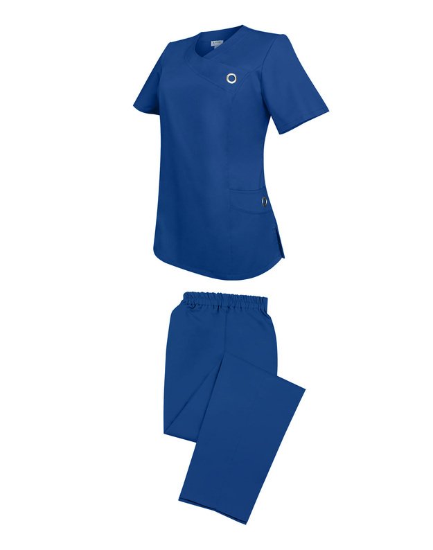 MKOM_Komplektas su elastanu. Asimetriška apykaklė. Ryški mėlyna