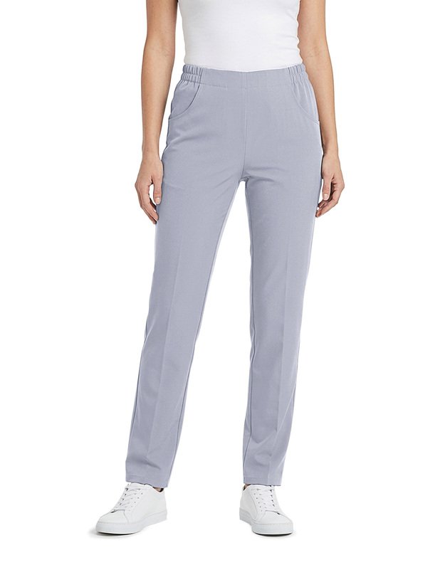 Tiesios medicininės kelnės su elastanu ir tampriu juosmeniu. Klasika 2. Šviesiai pilkos