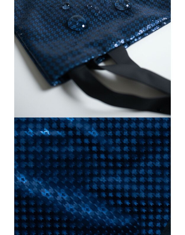 Neperšlampama raštuota prijuostė su kišene. Mėlyna 3