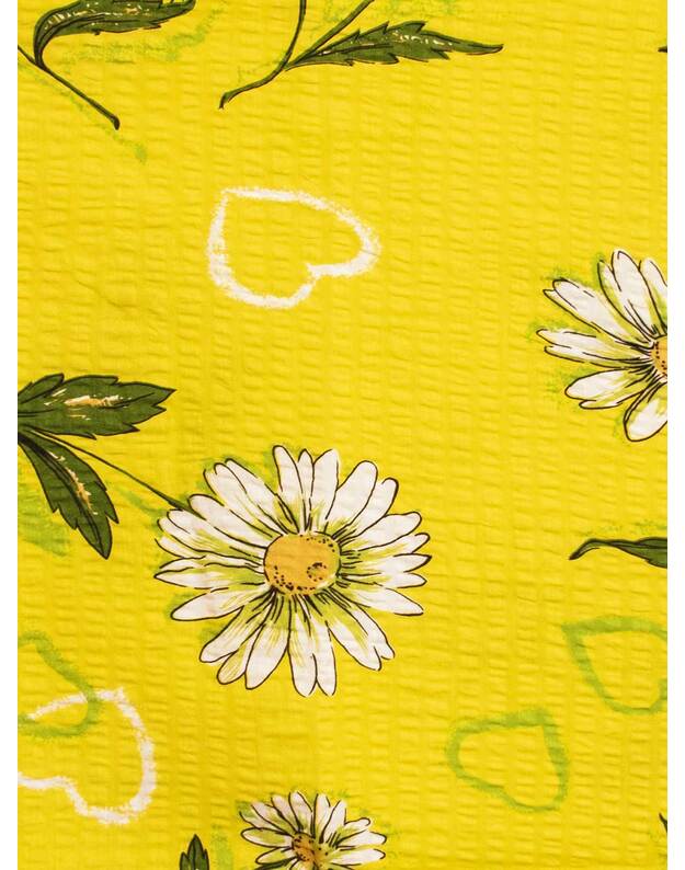 Dvigulis gofruotos medvilnės patalynės komplektas. Geltona pieva