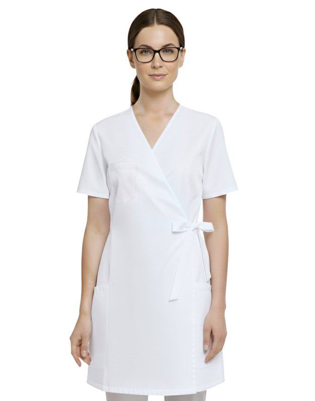 M_SV_Surišamas švarkelis. Trumpos rankovės. Baltas