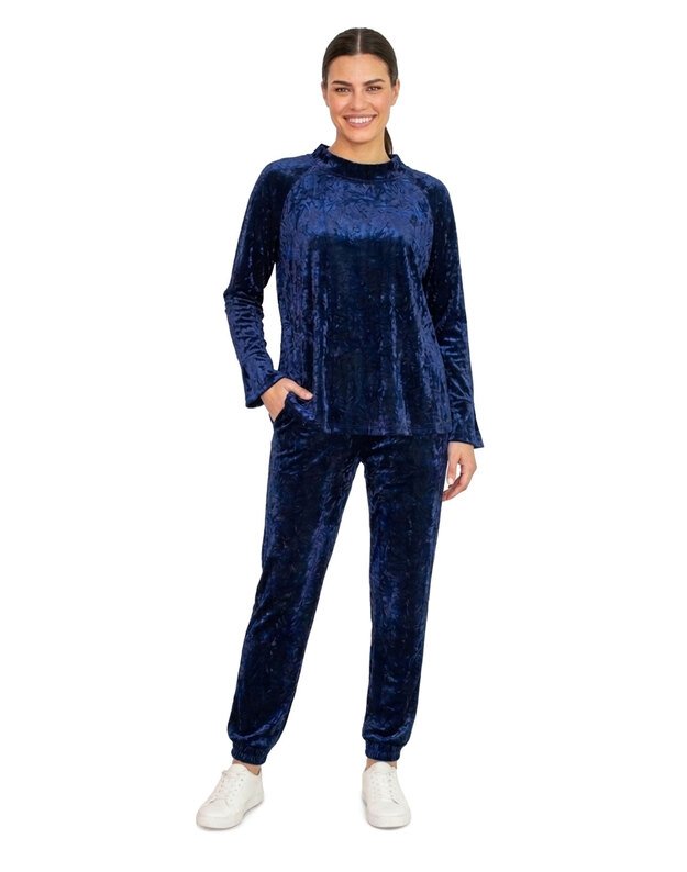 Mėlynas veliūrinis laisvalaikio komplektas 