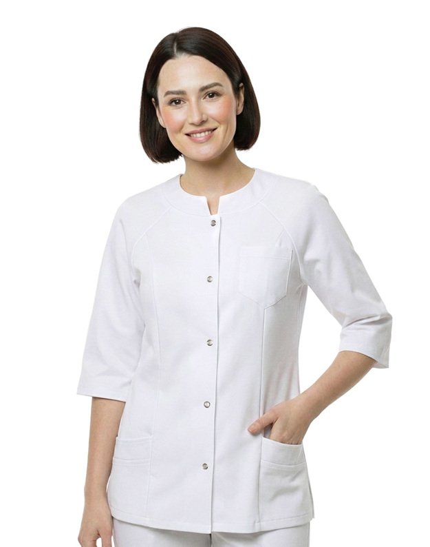 MSV_Susagstomas švarkelis tampraus audinio. Baltas. TRUMPAS